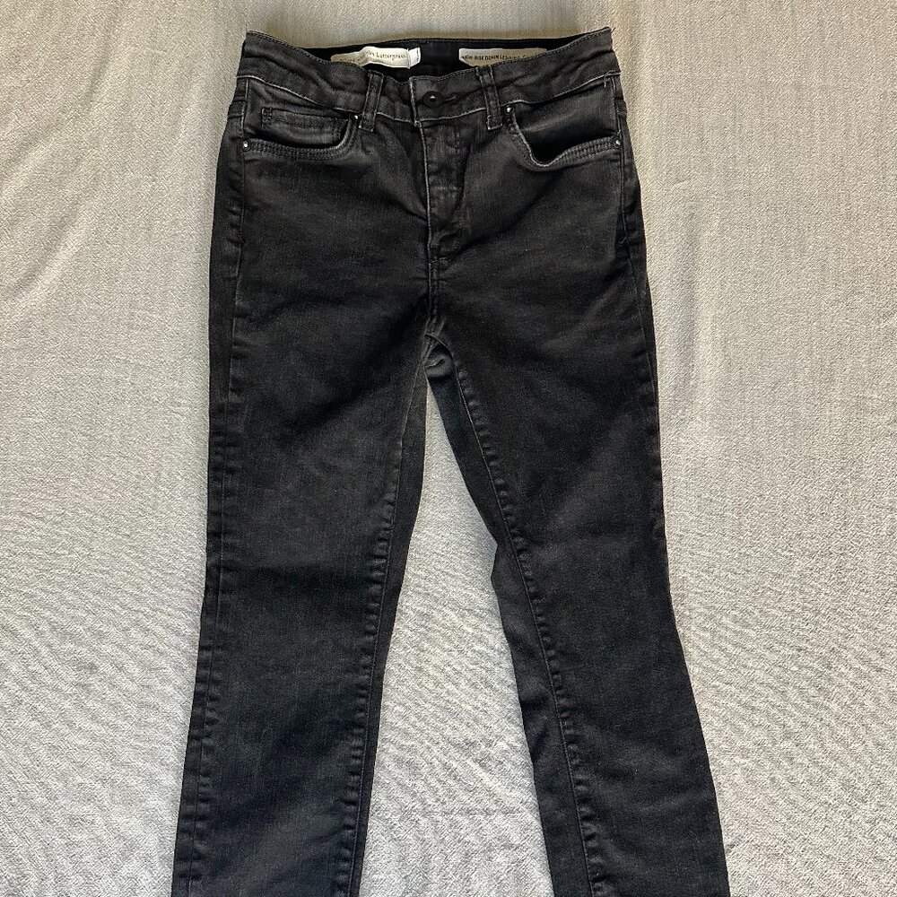 Pilcro & the Letterpress High‑Rise Denim Leggings, Black, Size 27